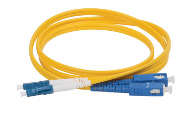 Коммутационный шнур оптический ITK, Duplex SC/LC (UPC/UPC), OS2 9/125, LSZH, 5м, цвет: жёлтый, (FPC09-LCU-SCU-C2L-5M)