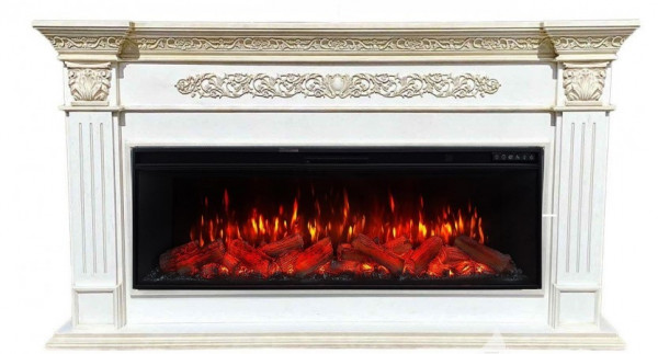 Линейный электрокамин InterFlame Елизавета с очагом FreeSpace 60 LED FX QZ