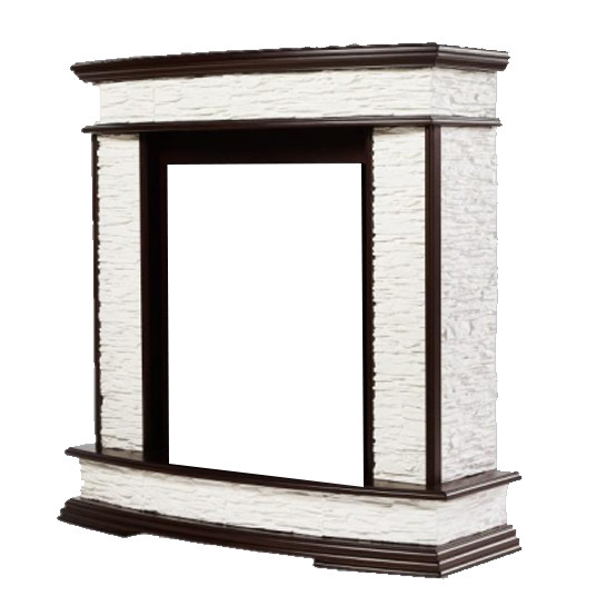 Классический портал для камина Firelight Scala Classic сланец скалистый Белый/Тёмный дуб