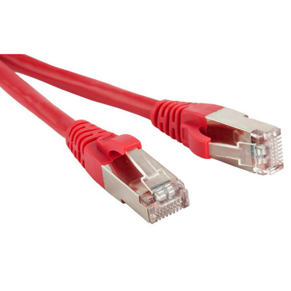 Шнур коммутационный Hyperline, кат. 5е, экр., STP, RJ45/RJ45, d 5,3 3м, LSZH, AWG26 красный, (PC-LPM-STP-RJ45-RJ45-C5e-3M-LSZH-RD)
