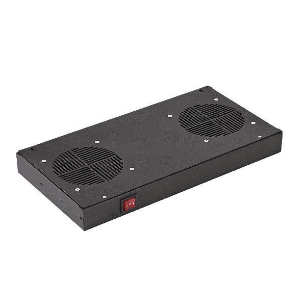 Вентиляторный модуль SILART SVB, 230V, 19", 1U, 45х415х220 мм (ВхШхГ), вентиляторов: 2, 43 дБ, поток: 320 м3/ч, для шкафов и стоек, цвет: чёрный