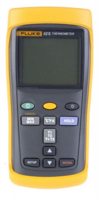 Тестер FLUKE, температурный, с дисплеем, питание: батарейки, корпус: пластик, два входа Т1-Т2, термопара J, Т, К, Е-типа, линия 50Гц, (674689)