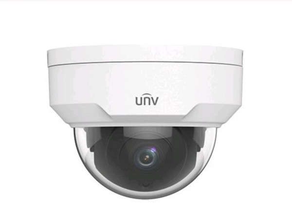 Сетевая IP видеокамера Uniview, купольная, улица, 2Мп, 1/2,7’, 1920х1080, 25к/с, ИК, цв:0,02лк, об-в:2,8мм, IPC322LR3-VSPF28-D-RU