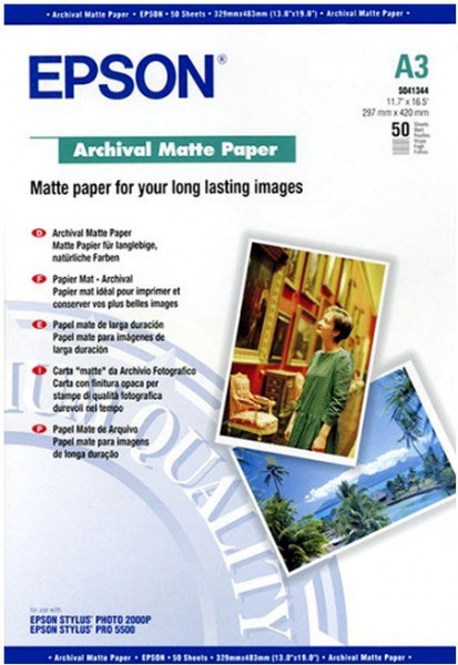 Бумага Epson C13S041344 (A3, 192 г/м2, 50 листов)