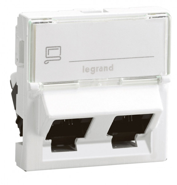 Розетка в сборе Legrand LCS2, 2x RJ45, кат. 6, экр., упаковка: 5 шт, цвет: белый, (LEG.076506)