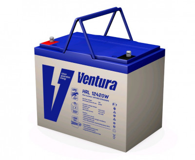 Аккумулятор для ИБП Ventura HRL, 210х168х258 мм (ВхШхГ),  необслуживаемый свинцово-кислотный,  12V/90 Ач, цвет: серый, (HRL 12420W)