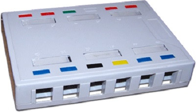 Коробка для настенного монтажа Lanmaster, Keystone, 30,5х170х120 мм (ВхШхГ), 12 модулей, цвет: белый