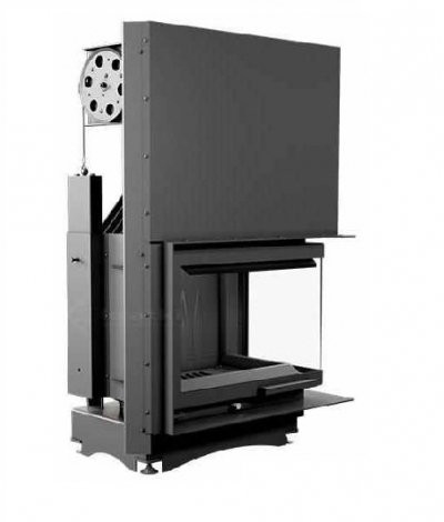 Угловая правая дровяная топка Kratki Maja P/BS/G(угловое стекло справа,гильотина)