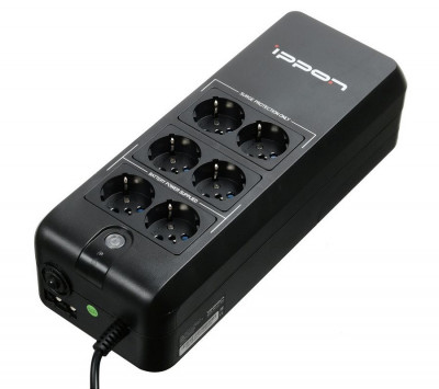 ИБП IPPON Back Verso New, 400ВА, оффлайн, универсальный, 125х320х86 (ШхГхВ), 220V,  однофазный, (751616)