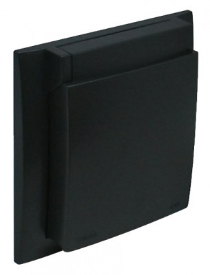 Рамка Efapel Logus90, 1 пост, 45х45 мм (ВхШ), плоская, универсальная, цвет: чёрный, IP44 (90961 TPM)