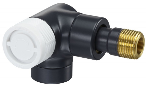Вентиль Oventrop E угловой трехосевой, DN-15, 1/2, 1/2, ВН, левое подключение