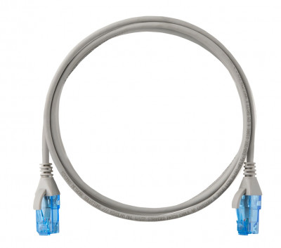 Шнур коммутационный Nikomax Slim Line, кат. 6, неэкр., U/UTP, RJ45/8P8C, 250 МГц, d 3,9 5м, LSZH, AWG28 серый, контакты: золото, 50 мкд, (NMC-PC4UE55B-050-SL-C-GY)