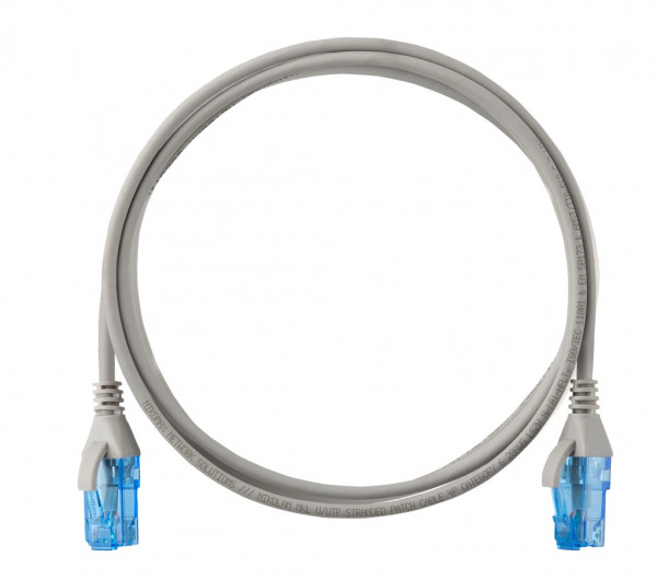 Шнур коммутационный Nikomax Slim Line, кат. 6, неэкр., U/UTP, RJ45/8P8C, 250 МГц, d 3,9 5м, LSZH, AWG28 серый, контакты: золото, 50 мкд, (NMC-PC4UE55B-050-SL-C-GY)