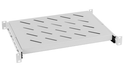 Полка Cabeus, перфорированная, выдвижная, 1U, 45х445х600 мм (ВхШхГ), нагрузка до 25 кг, цвет: серый