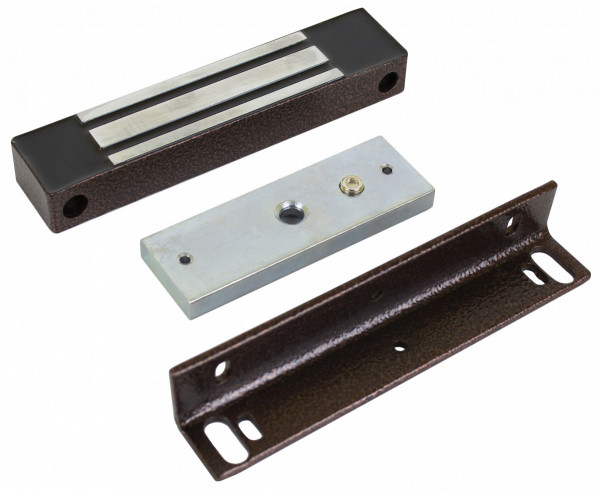 Электромагнитный замок AccordTec, накладной, с уголком, усилие удержания: 180 кг, ML-180KB, цвет: коричневый, (AT-02315)