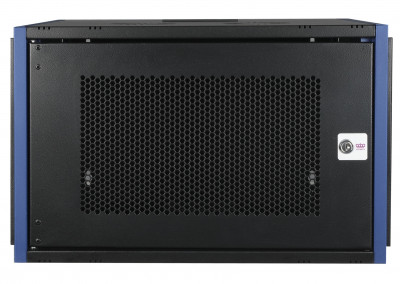 Шкаф телекоммуникационный настенный Datarex, 19", 7U, 268х600х450 мм (ВхШхГ), дверь: перфорация, боковая панель: сплошная съемная, разборный, цвет: чёрный