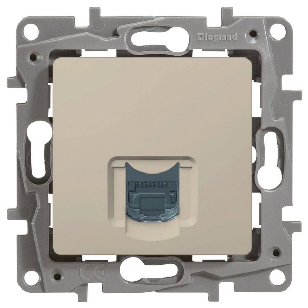 Розетка информационная Legrand Etika, 1x RJ45, цвет: слоновая кость, (LEG.672353)