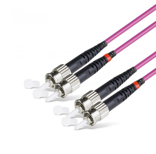 Коммутационный шнур оптический Hyperline, Duplex ST/ST, OM4 50/125, LSZH, Ø 2мм, 50м, цвет: маджента, (FC-D2-504-ST/PR-ST/PR-H-50M-LSZH-MG)