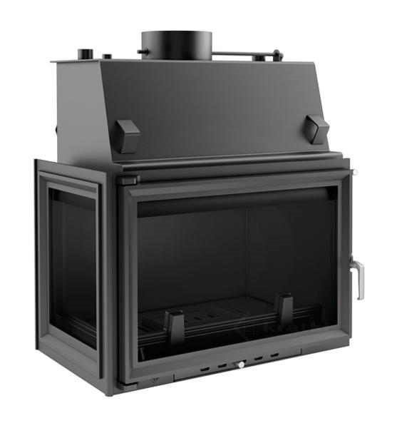 Угловая левая дровяная топка Kratki Oliwia/PW/BL/22/W(стекло слева)