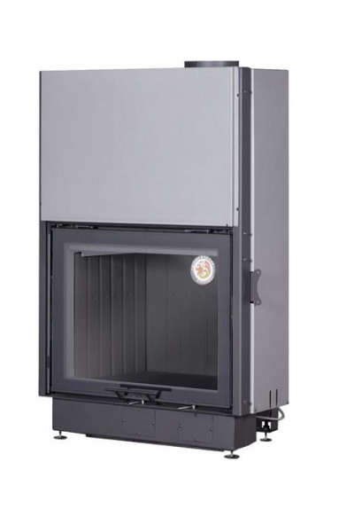 Фронтальная дровяная топка ЭКОКАМИН Вега 800 принтинг с подовым горением и черным шамотом