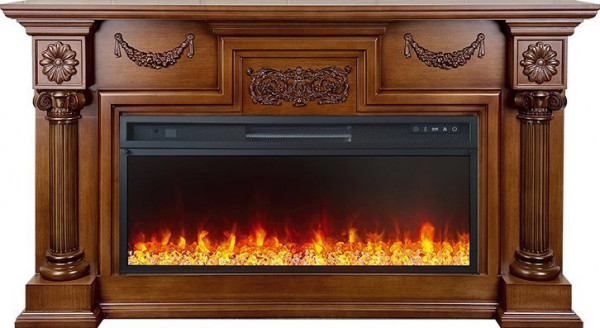 Линейный электрокамин Royal Flame London (орех) с очагом Vision 42 LED