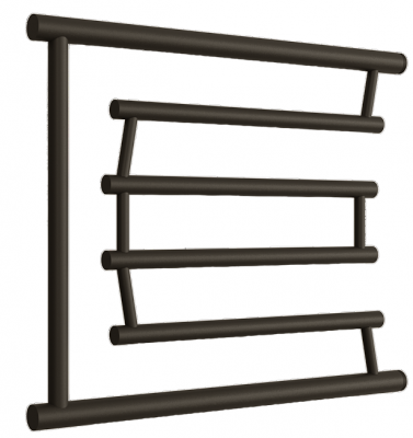 Водяной полотенцесушитель Двин D Pobeda 50/60 без полки, чёрный матовый