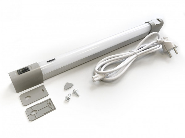 Панель осветительная Hyperline, на магнит/крюк, 48х485х31 мм (ВхШхГ), 220V, 19", алюминий, led 10w, 2м кабель