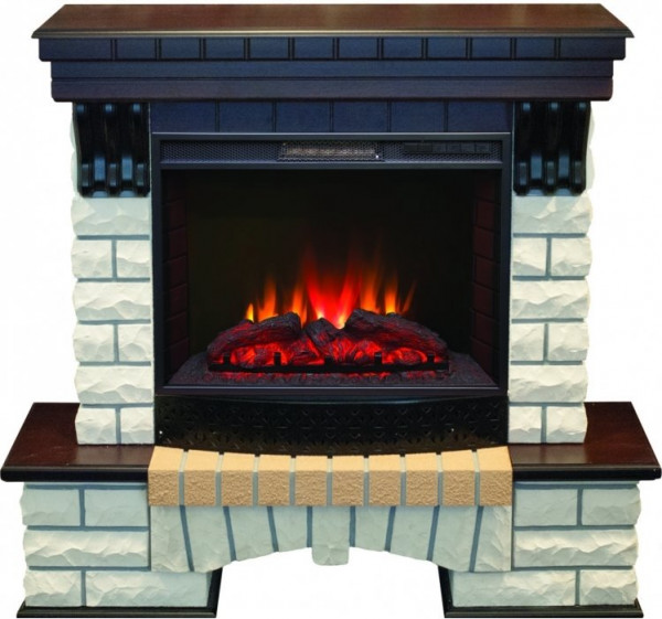 Электрокамин с широким очагом 2D Real-Flame Country 25/25,5 AO с очагом Sparta 25,5 LED