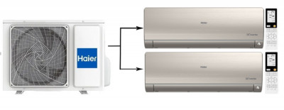 Мульти сплит система на 2 комнаты Haier 2U40S2SM1FA/AS25S2SF2FA-G*2шт