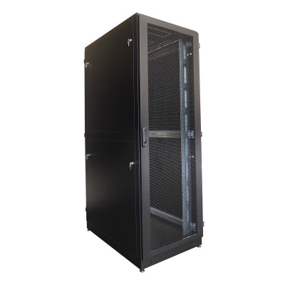 Шкаф серверный напольный ЦМО ШТК-М, IP20, 42U, 2030х800х1000 мм (ВхШхГ), дверь: перфорация, задняя дверь: двойная распашная, перфорация, боковая панель: сплошная съемная, цвет: чёрный, (ШТК-М-42.8.10-48АА-9005)