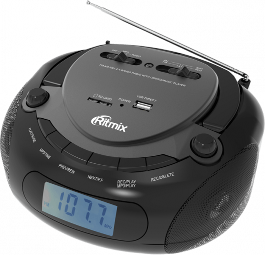 Аудиомагнитола Ritmix RBB-030BT Black