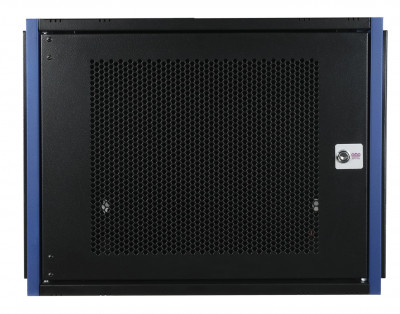 Шкаф телекоммуникационный настенный Datarex, 19", 9U, 357х600х450 мм (ВхШхГ), дверь: перфорация, боковая панель: сплошная съемная, разборный, цвет: чёрный