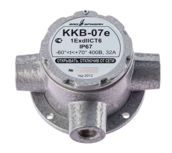 Коробка коммутационная взрывозащищенная тройниковая ККВ-07е-Ех-А-Р1-Т-БК1, КВМ15+КВМ15+КВМ15