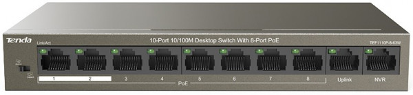 Коммутатор (свитч) Tenda TEF1110P-8-63W