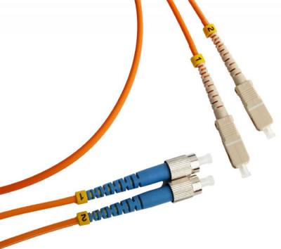 Коммутационный шнур оптический Cabeus Tight Buffer, Simplex FC/ST (APC), OM1 62,5/125, LSZH, Ø 3мм, 10м, цвет: оранжевый, (FOP-62-SC-FC-10m)