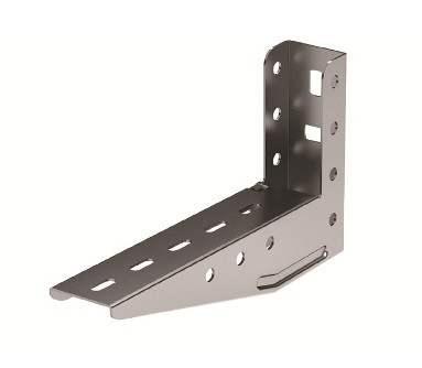 Кронштейн DKC B5 Combitech, настенный, для лотков h =200мм, с опорой, 44х130х233 (ШхВхД), толщина: 2 мм, нерж. сталь, покрытие: Inox 304