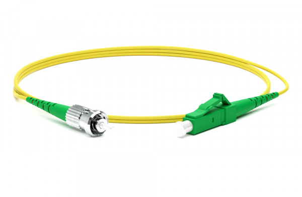 Коммутационный шнур оптический Hyperline, Simplex LC/ST (APC), OS2 9/125, LSZH, Ø 2мм, 10м, цвет: жёлтый, (FC-S2-9-LC/AR-ST/AR-H-10M-LSZH-YL)